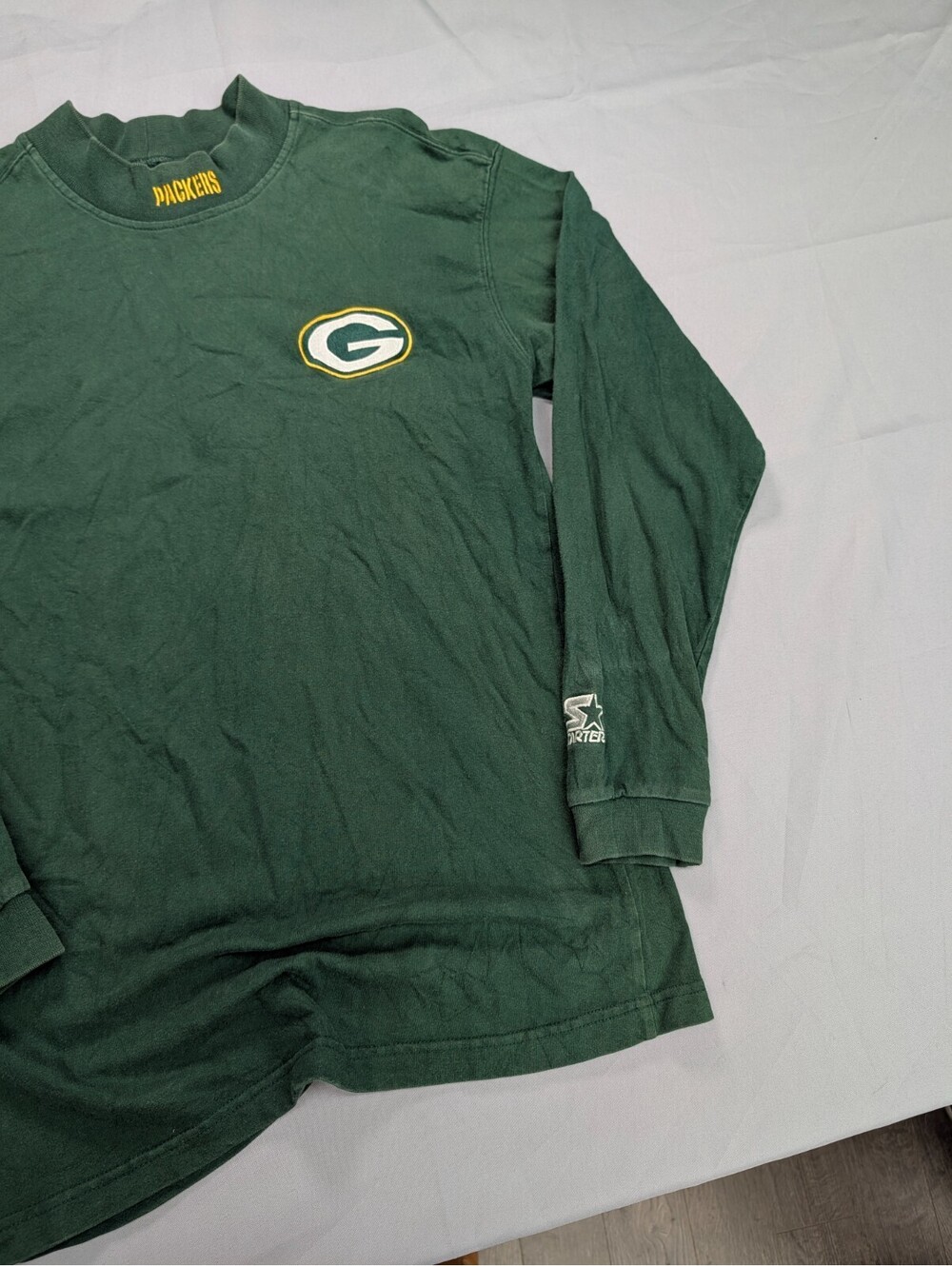 Green Bay Packers Starter Long Sleeve Shirt Medium Mock Neck